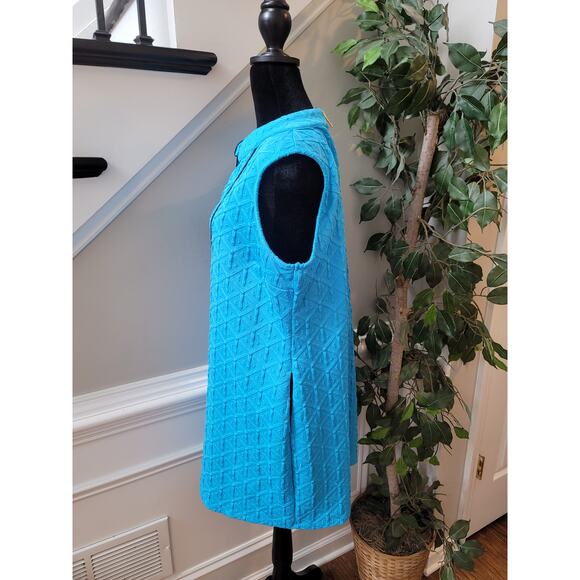 Crown and Ivy Sheath Dress Women Size Large Blue Textured Sleeveless Casual Chic - Picture 6 of 12